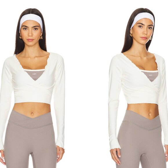 437 The Wrap Top - CREME - Picture 2 of 8